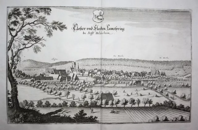 Lamspringe LK Hildesheim Niedersachsen Ansicht engraving Kupferstich Merian 1650