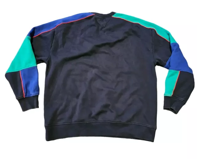 Tommy Hilfiger Denim Colorblock Crewneck Sweatshirt 1985 THD Mens Size L 3