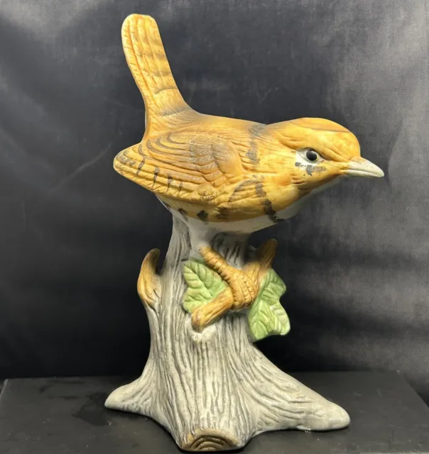 Vintage Jenny Wren Bird Hand Painted Bisque Porcelain Figurine Ornament Taiwan