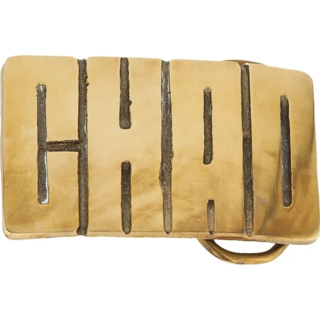 New Brass Chad Chadwick Chadley Chadden Name Hippie 70s NOS Vintage Belt Buckle
