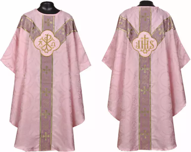 ROSE clergy gothic vestment and stole set,Gothic chasuble,casula,casel ,NEW