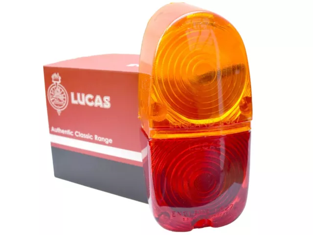 Lucas L627 Arrière Rouge & Ambre Lentille Clignotant, Jaguar XK150, Mk2 Mk9