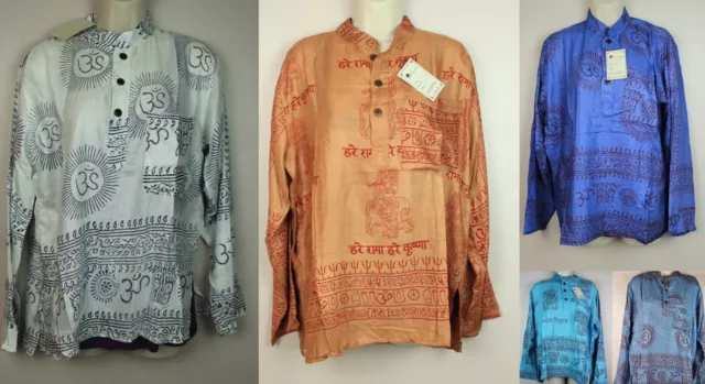 S-5XL Hare Rama Ram Om Hindu Yoga Krishna T Shirt Kurta Top Hippie Meditation S1