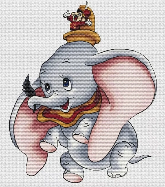 Dumbo Disney Baby Geburt Probenahme gezählt Kreuzstich Kit