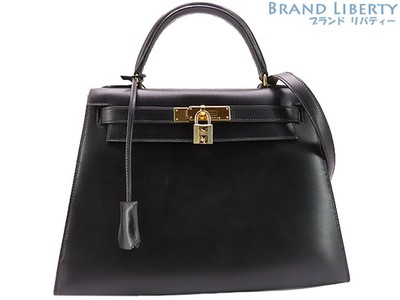 65035 AUTH HERMES black POROSUS KELLY I 35 SELLIER Bag $15,999.99 ...