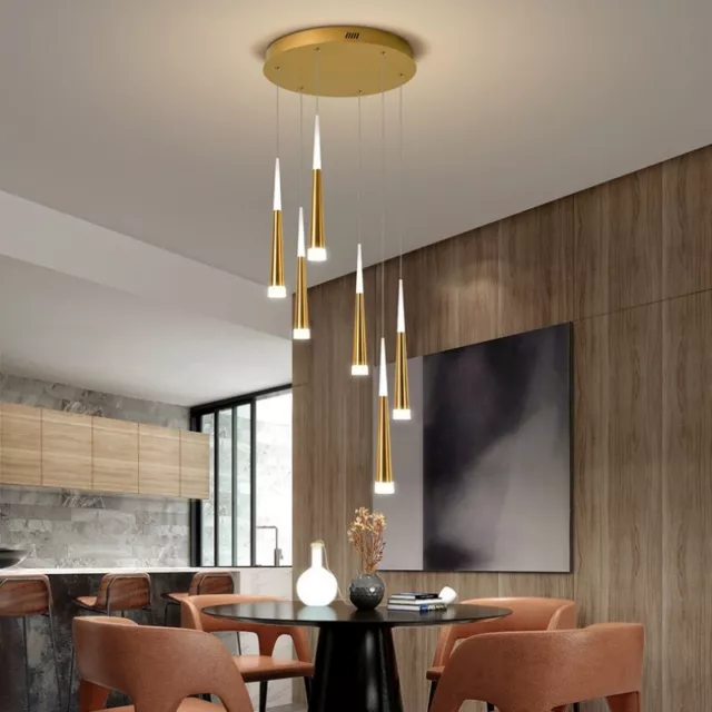 Stair Pendant Light Bar LED Chandelier Lighting Office Lamp Gold Ceiling Lights