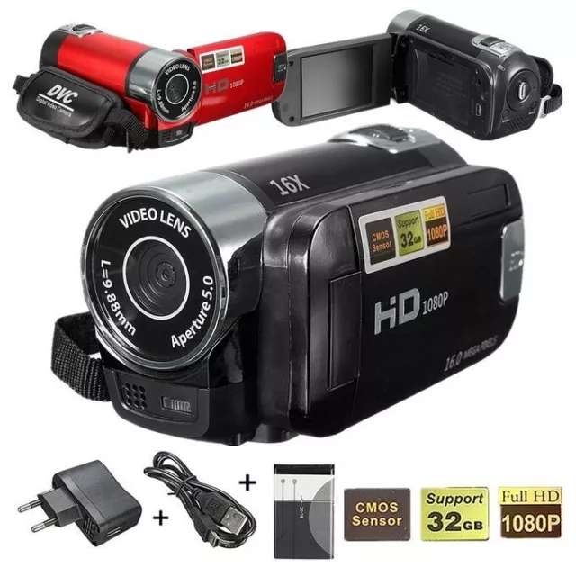 1080P HD Camcorder Digital Video Camera TFT LCD 24MP 16X Zoom DV AV Night Vision