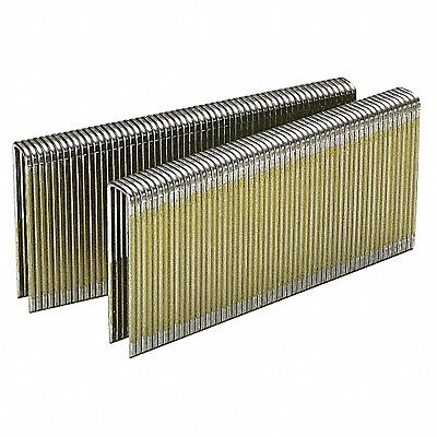 Crown Staples: Std Flat Staple, 7/16 in Crown Wd, 1 1/2 in Leg Lg, Steel, Plain,
