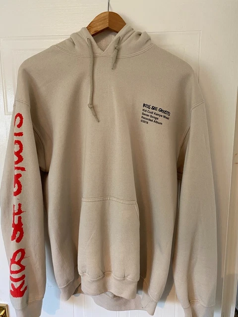 Mens Kids See Ghosts Kid Kudi Kanye West Hoodie Beige Size M