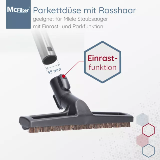 Parkettdüse geeignet für alle Miele Staubsauger Ø35mm Einrast-/Parkvorrichtung 2