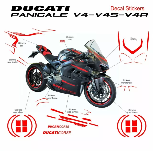 Kit adesivi completo moto Ducati Panigale V4/V4S/V4R 2018/2020 "V796"