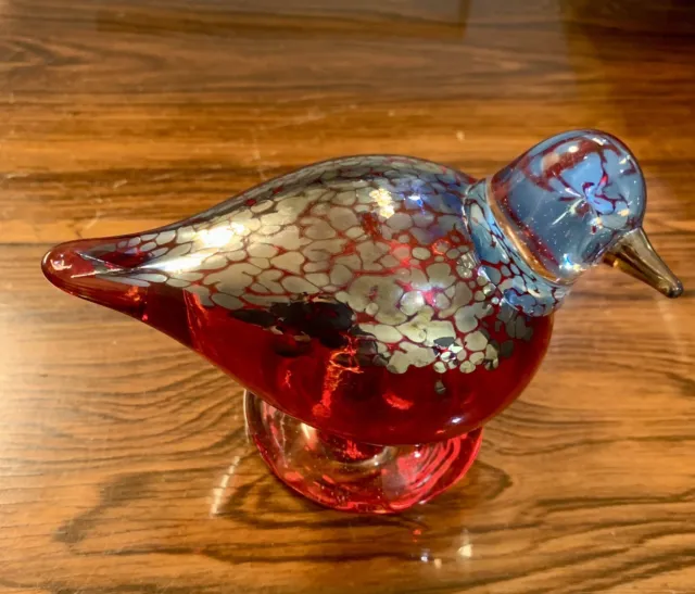 Art Glass Bird Signed
