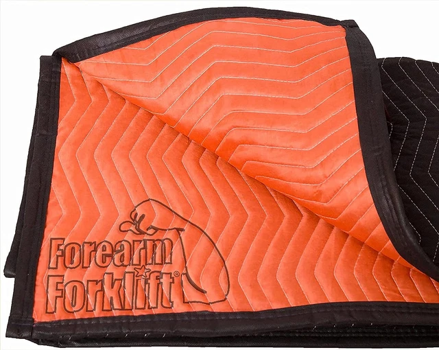 FFMB Full Size Medium Weight Quilted Moving Blanket (45.6 Lb/Dz), 72" X 80", Bla
