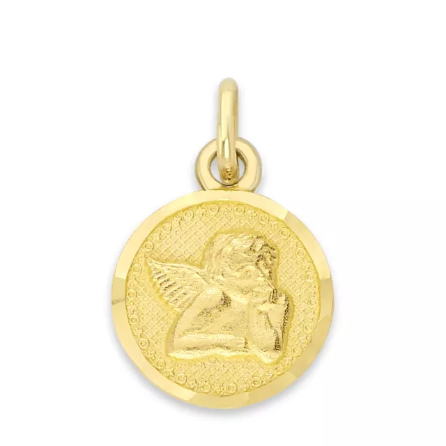 Solid Gold Angel Charm in 10k or 14k, Saint Necklace for Women