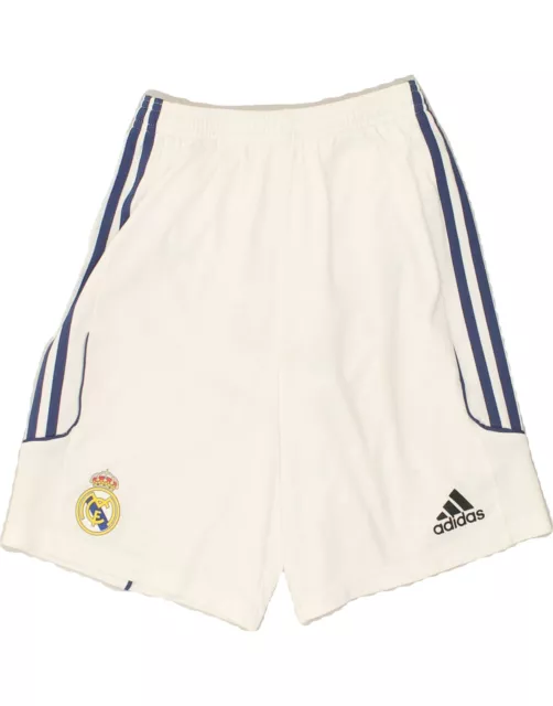 ADIDAS Boys Real Madrid Sport Shorts 13-14 Years White Polyester EN01