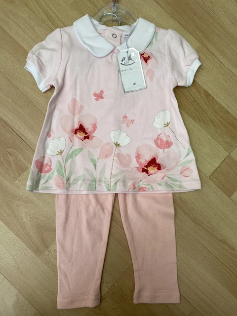 Baby Girls Top & Leggings Outfit Spanish Style Pink Floral Set 6-12 Months BNWT