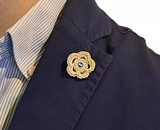 spilla da giacca in tessuto artigianale a forma di fiore pin man fiore occhiello