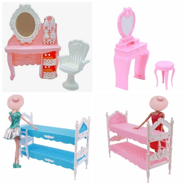 Lit double couche Lits superposés Dollhouse Modèle de scène Commode miniature