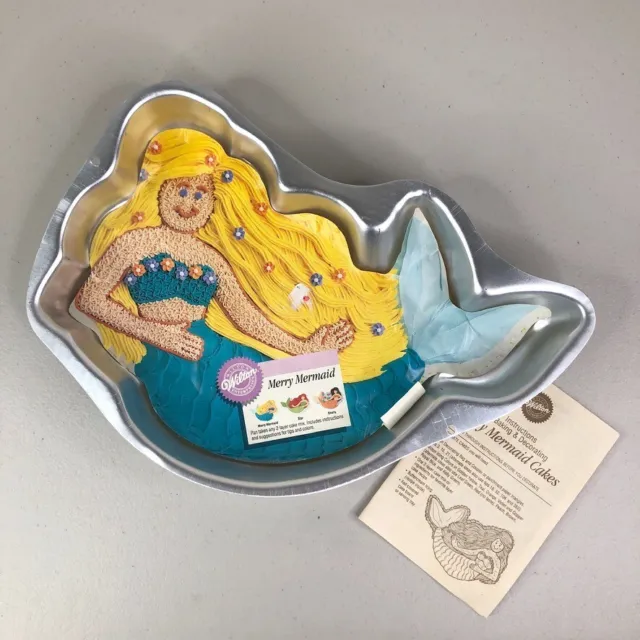Vintage Wilton Merry Mermaid Cake Pan 2105-6710 Baking Mold 1993 Unused Insert