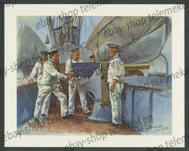Stöwer SMS Wörth Matrosen Kanone Kaiserliche Marine Nordsee Flottenmanöver 1899