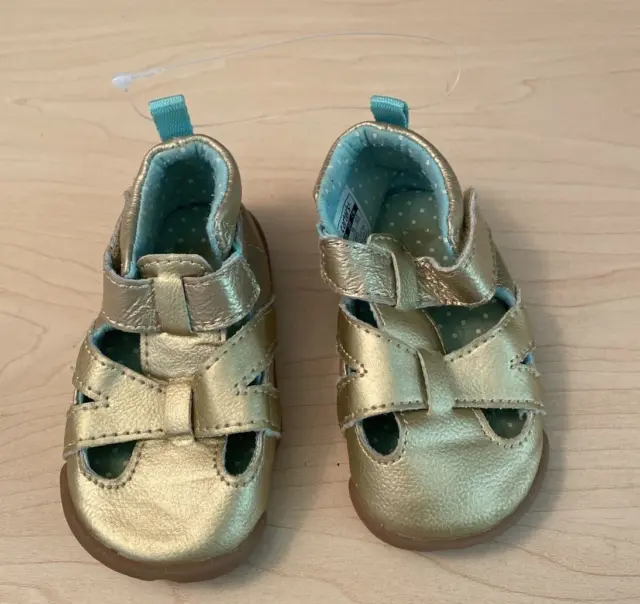 Carter's Toddler Girl Gold Flex Sole Sandal Size 3 (EU 18)