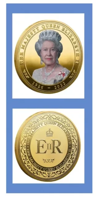 Queen Elizabeth II Memorial Gold Plated Coin 1926-2022