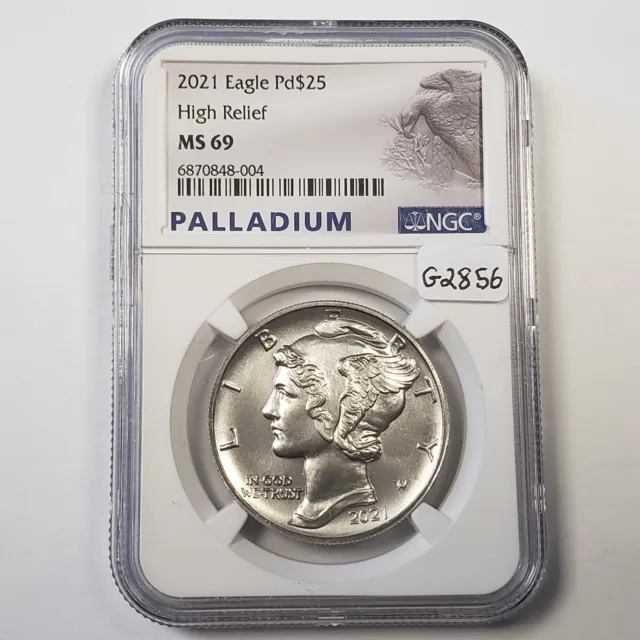 2021 P$25 1 oz Palladium American Eagle - NGC MS 69 - High Relief - SKU-G2856