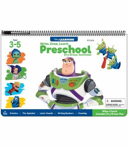 Disney Learning Write, Draw, Learn! Preschool Workbooks, Dry Erase Alphabet and