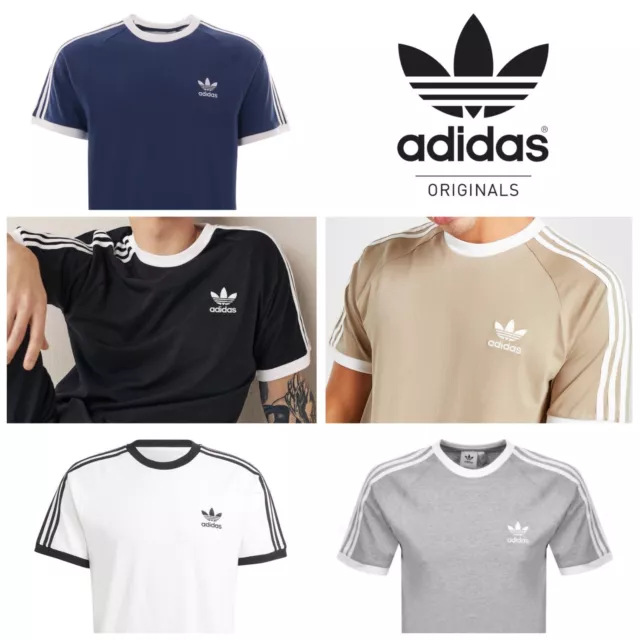 Adidas Originals California T Shirt Adicolor 3 Stripe Mens Short Sleeve
