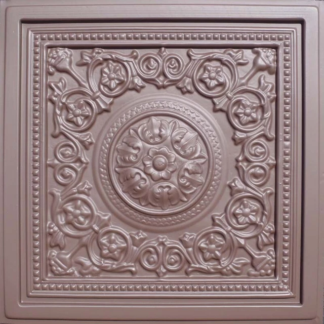 Washable PVC Ceiling Tiles 2' x 2' Lay-in Tile Mold Free, Majesty Brown Washable PVC Ceiling Tiles 2' x 2' Lay-in Tile Mold Free, Majesty Brown