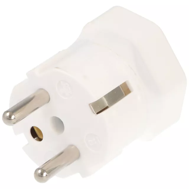 Schweiz-Adapter weiss vom schweizer Stecker 3pin auf Schukokupplung 2pin mit Erd