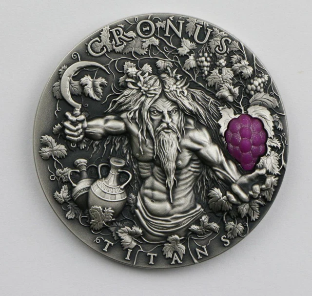 Niue 2018 $2 CRONUS Greek Titans Antique Finish 2 Oz silber Münze