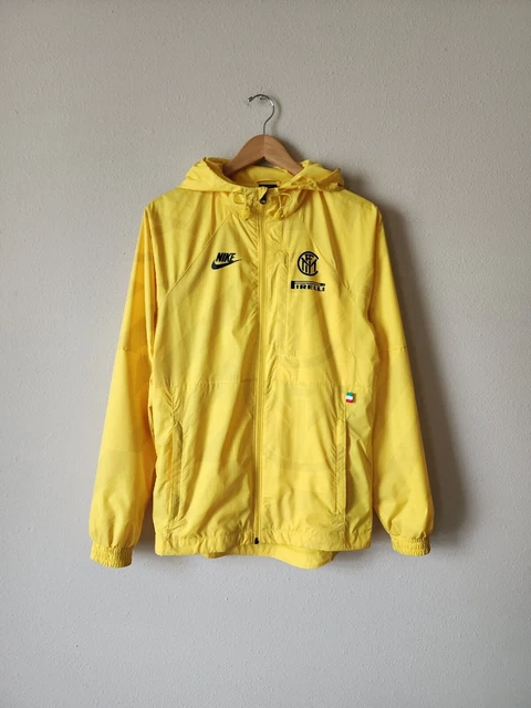NIKE Inter Milan PIRELLI Yellow Soccer Football Windbreaker Jacket M MEDIUM