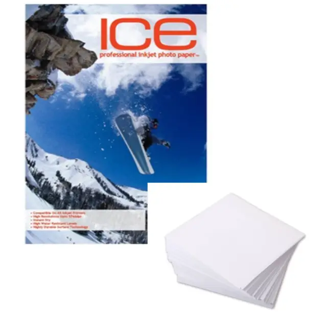ICE GLOSS /GLOSSY COATED 15x10cm 6X4 INKJET PRINTER PHOTO PAPER 210GSM 50 SHEETS