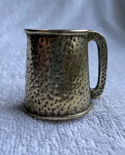 Small Vintage Hammered Brass Jug