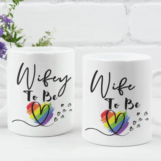 Set fidanzamento moglie e moglie per essere coppie due tazze regalo anniversario lesbica LGBT