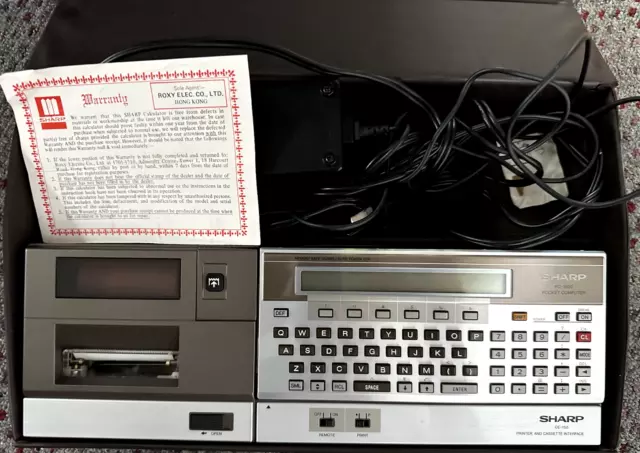Sharp PC-1500 vintage pocket computer & acc