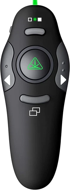 Presentation Clicker Green Laser Pointer For Powerpoint , Rechargeable Wireless