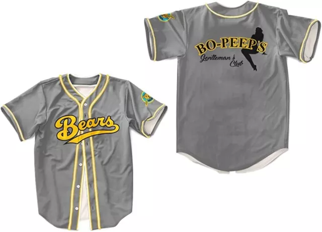 Gray Bad News Bears Baseball Jersey Bo-Peep's Gentleman's Club Youth/Adult Size