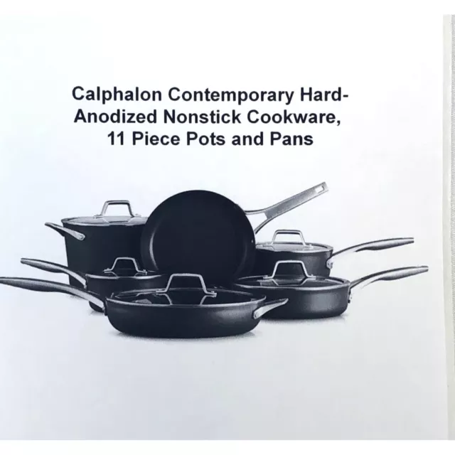 Calphalon Contemporary Hard-Anodized Nonstick Cookware, 11 Piece Pots and Pans