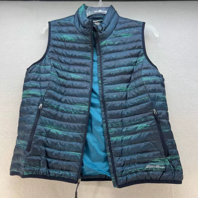 Eddie Bauer Co  Blue Green Full Zip EB700 Travex Down Puffer Vest Jacket Large