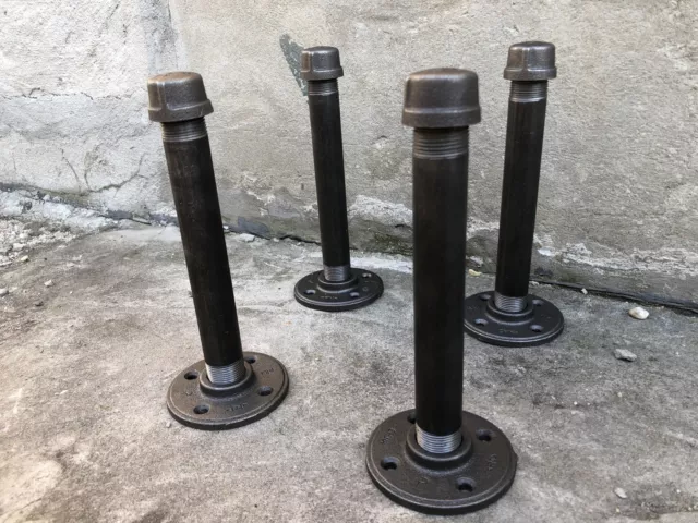 Lot Of (4) 3/4" x 12" Deep Industrial Pipe wall Bracket,Floating, Rustic Shelf