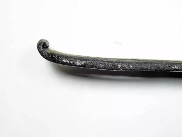 Early Antique Hand Wrought Iron Hasp 9  3/4" with Two Original Staples