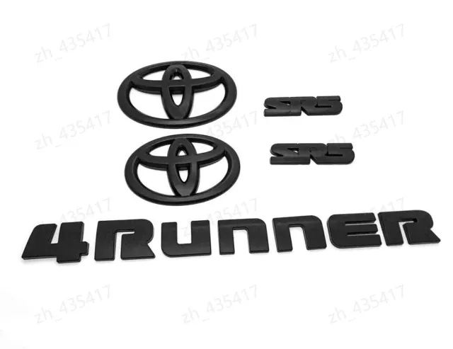 NEW For 2010 - 2024 TOYOTA 4RUNNER SR5 MATTE BLACKOUT EMBLEM OVERLAY KIT OEM SR5