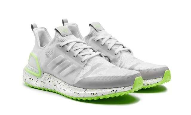 adidas gazelle silver green womens Adidas Ultraboost Spikeless Golf Shoes - Green/White