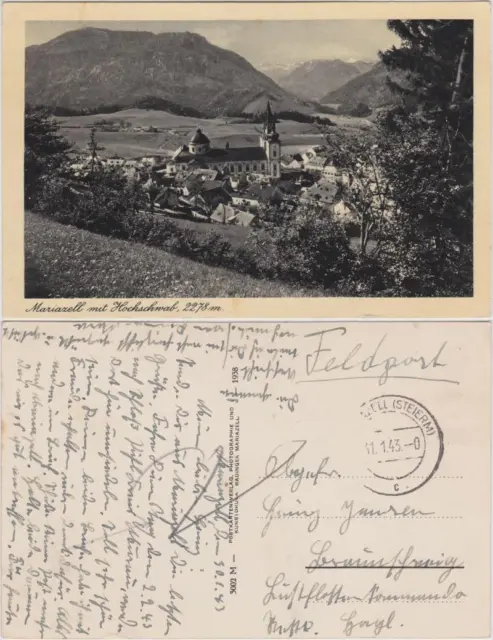 Ansichtskarte Mariazell Panorama mit Hochschwab 1938