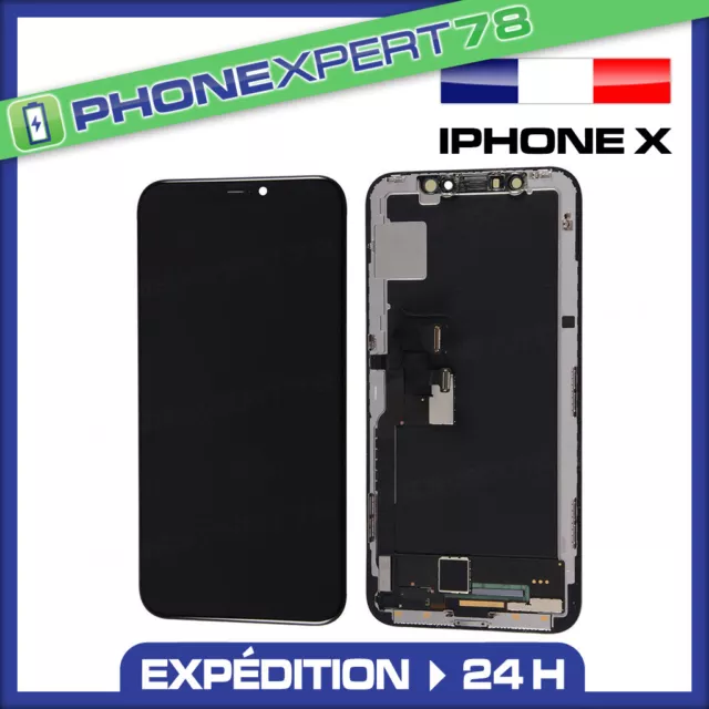 Ecran Lcd Retina Vitre Tactile Assemblé Sur Chassis Pour Iphone X/10 Noir