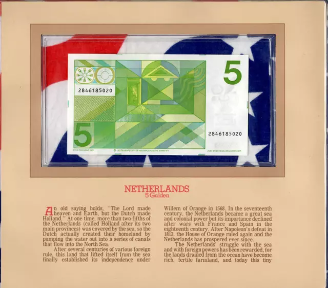 Most Treasured Banknotes Netherlands 1973 5 Gulden UNC P-95 2846185020