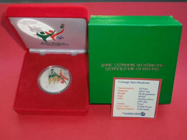 IRLANDA 10 Euro 2003 Olimpiadi Disabili  Cofanetto Ufficiale PROOF Silver