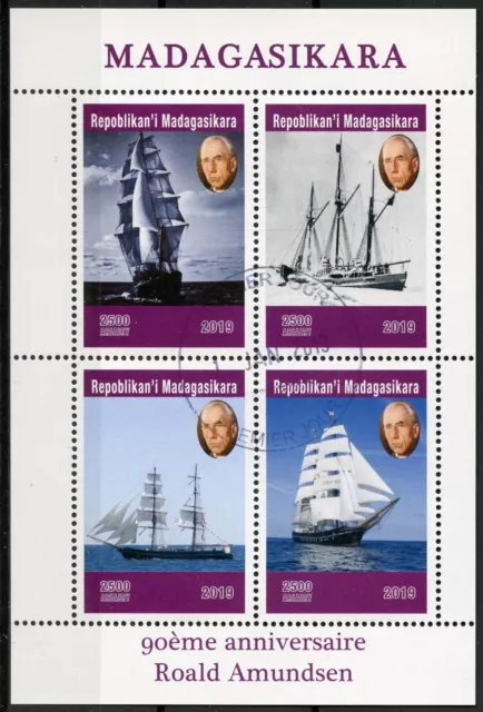 Madagascar 2019 CTO Roald Amundsen 4v M/S Exploration Boats Ships Stamps